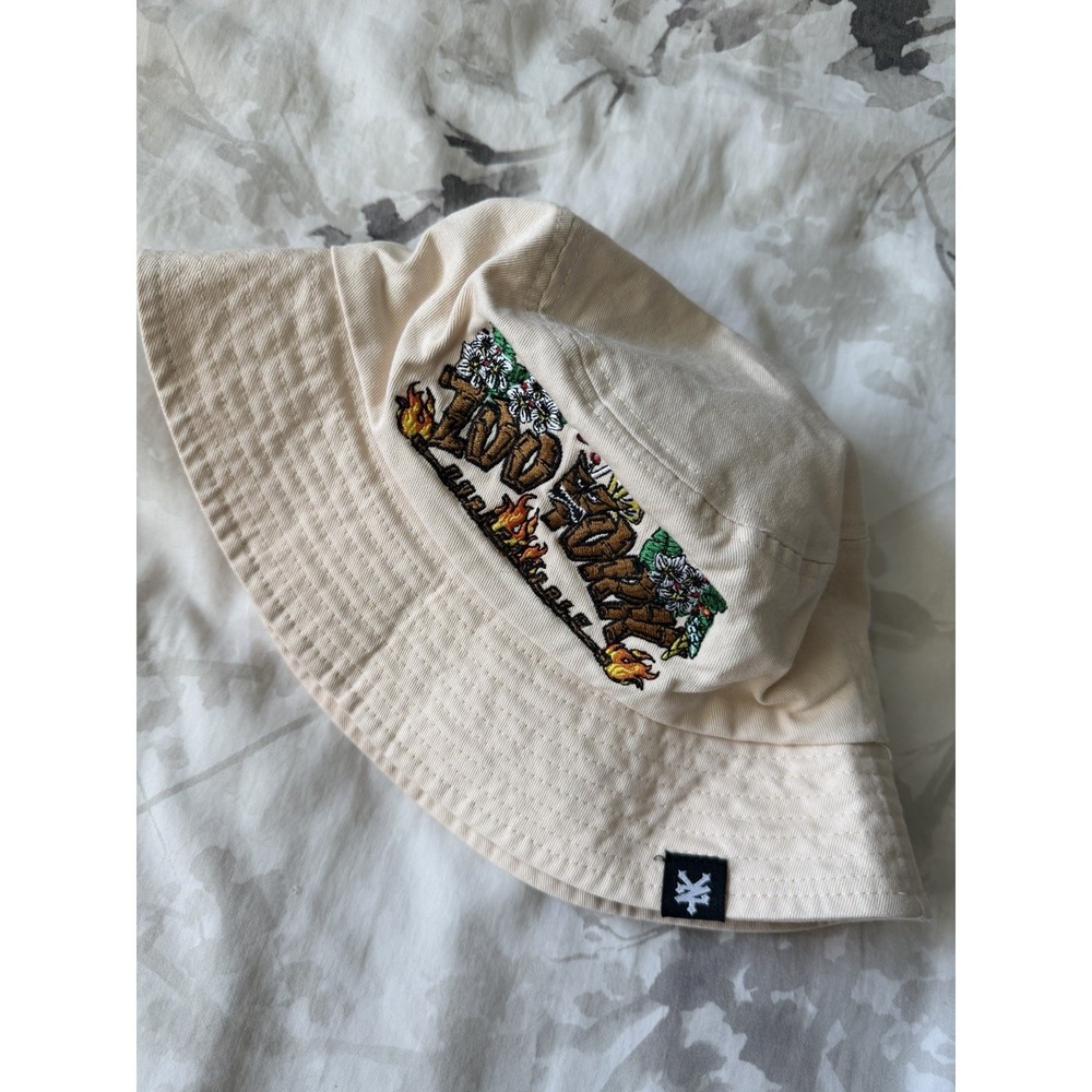 Vintage Y2K Zoo York Skateboarding Bucket Hat Hawaiian Tiki Fishing 2000s VTG